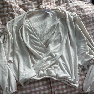 Beyond Yoga Cropped Wrap Long Sleeve Top